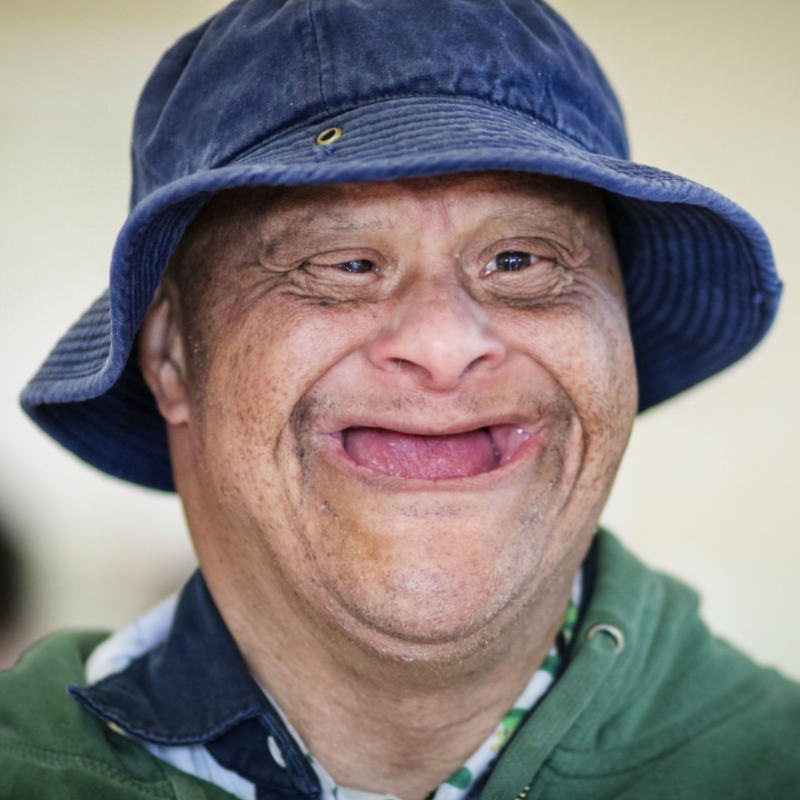 a man smiling