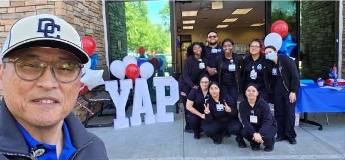 Professor Peter Shin and his Delta College Psych Tech cohort posing with the Stockton East team during their externship partnership with CVTC.