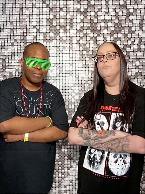 Mickel and Office Assistant Ashlee posing together at Club Heartbreak during Modesto South’s celebration focused on confidence, connection, and community 