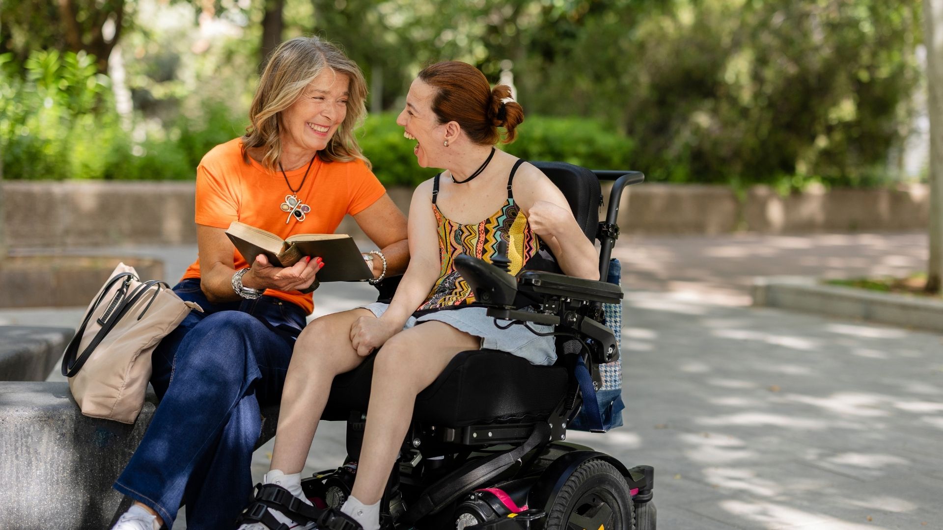 Adult with a developmental disability engaging in supportive community interaction promoting independence and inclusion in Stockton, California
