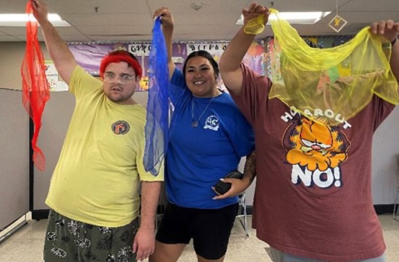  Ethan R., Yolanda A., & Syed A. having fun at the office. 
