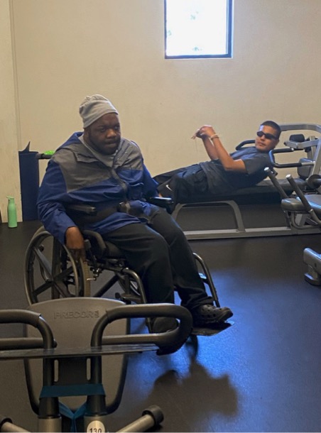 Alex and Jesus at their daily gym session