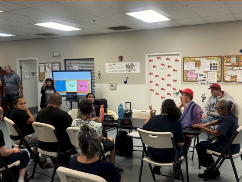 The Cultural Liaison Purnima teaching ASL class to Modesto’s Launch team.